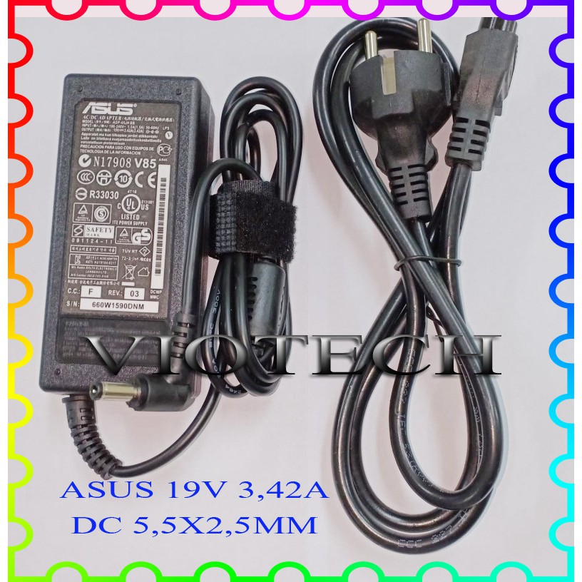 Adaptor Charger  Asus K42,K46,K45,K43,X45,X450,X401,X451 bonus  kabel power