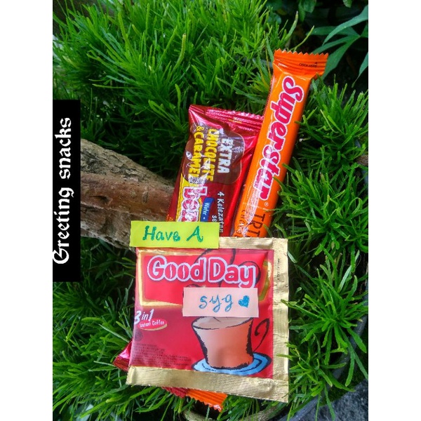 

Greeting Snack/ Hampers Snack kata-kata/ Buket Snack ucapan/ isian kado murah