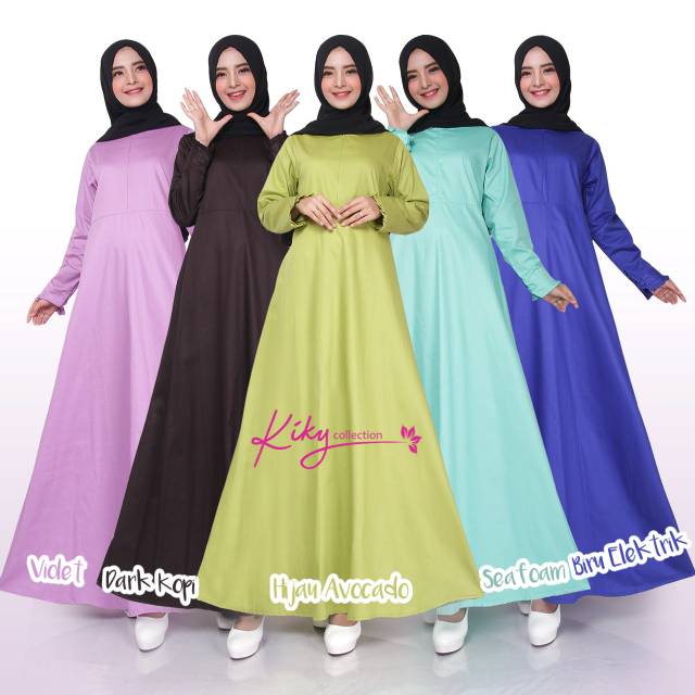 TERBAIK gamis syari katun jepang ori polos aulia muslimah