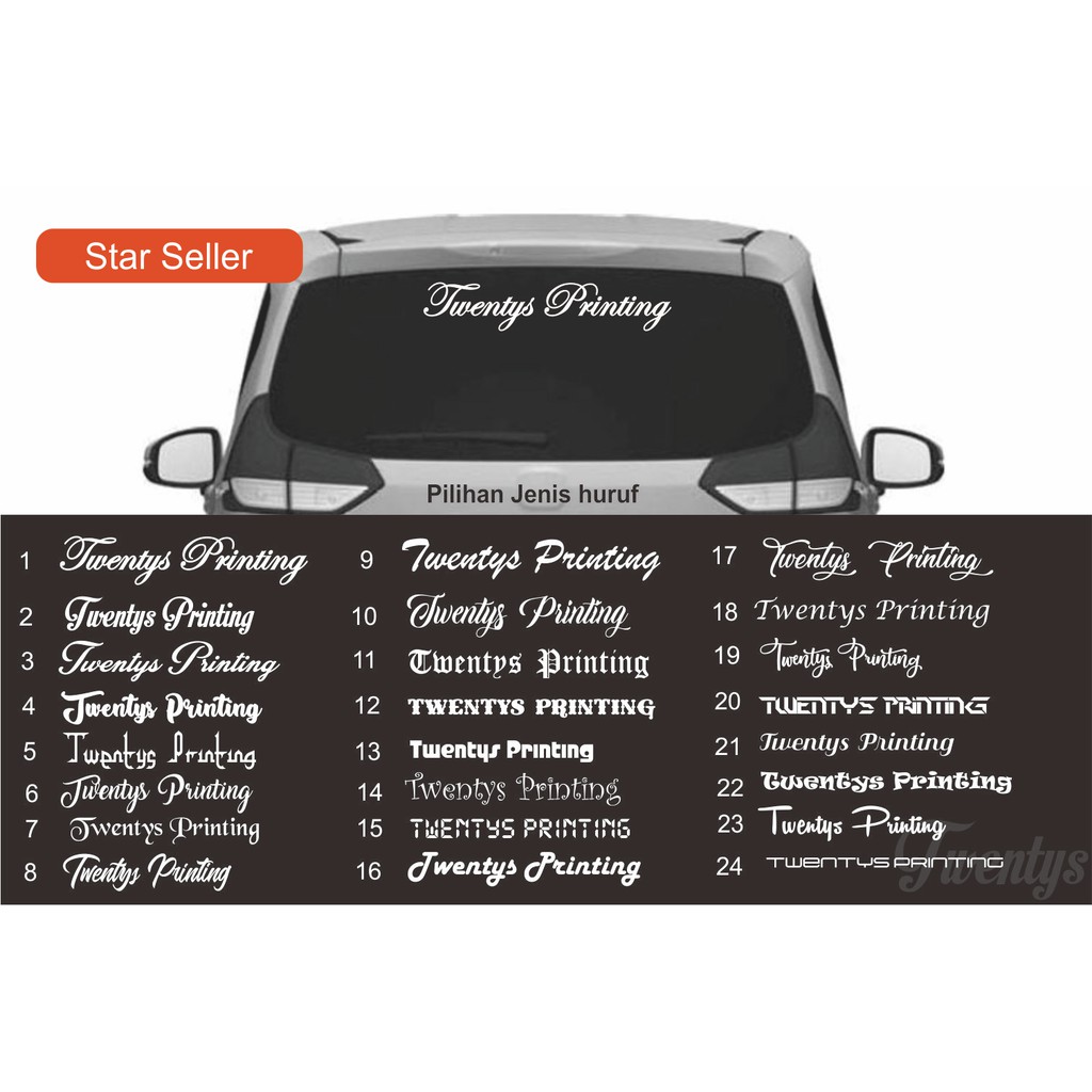 

STIKER CUSTOM TEXT CUTTING STICKER VINYL DECAL