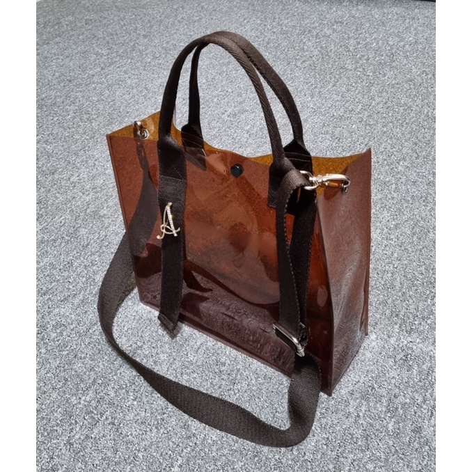 Tas Mika Hitam Transparant premium | Tote Bag Mika Hitam | Tas New Normal