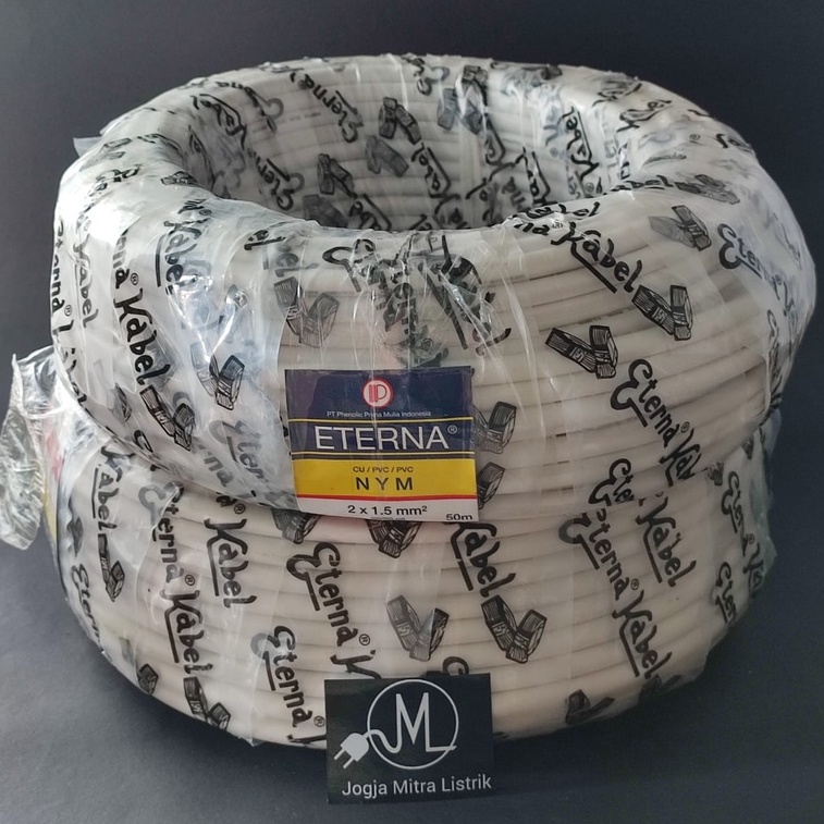 KABEL LISTRIK NYM ETERNA 2X1,5 / KABEL LISTRIK KAWAT @50 METER