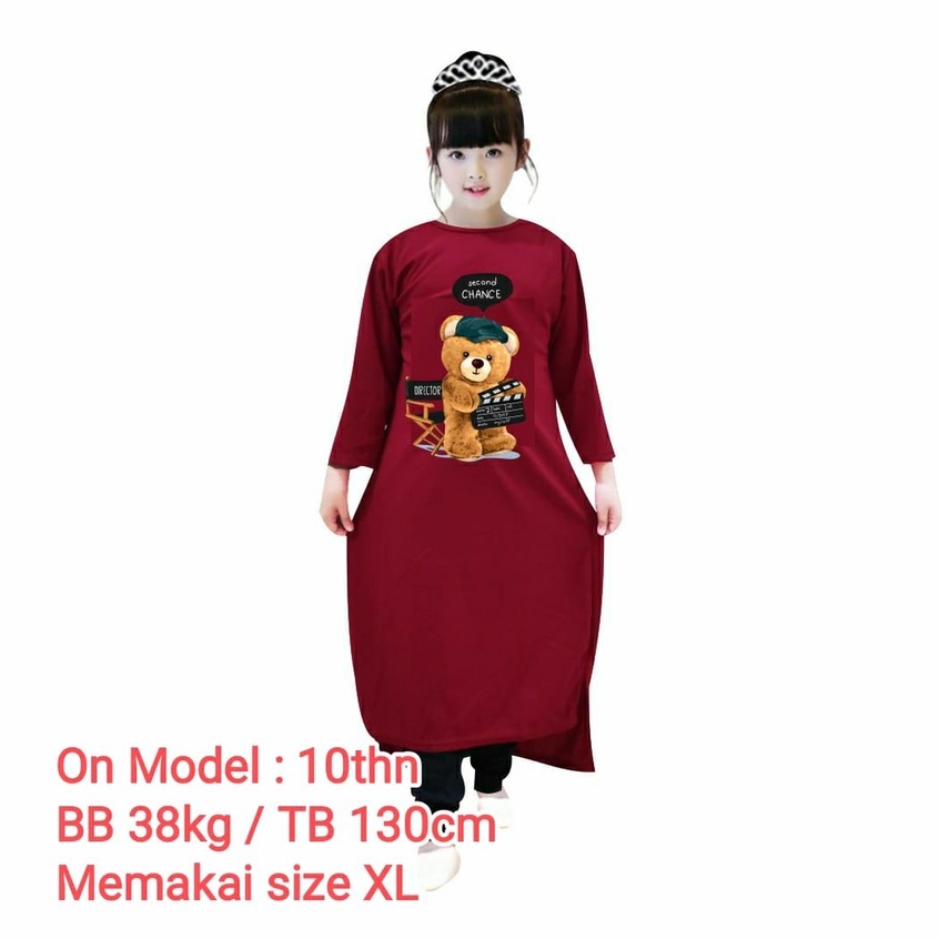 MOMOGI- MIDI DRESS ANAK PRINTING DTF / LONG TUNIK ANAK (Usia 5-10th)