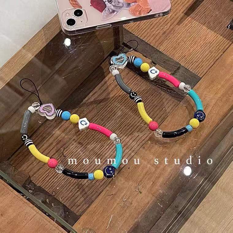 Tali Lanyard Rantai Manik-Manik Akrilik Anti Hilang Untuk Case Hp