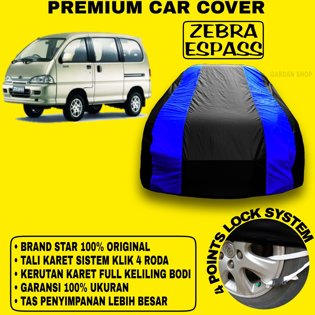 Body Cover ZEBRA ESPASS Sarung Strip BIRU Penutup Pelindung Selimut Bodi Mobil Zebra PREMIUM Blue