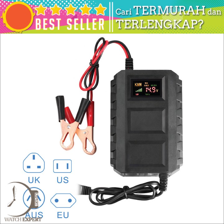 BISA COD Charger Aki Mobil Motor Lead Acid Dry Colloid Smart Battery Charger 12V6A - Taffware DXY88