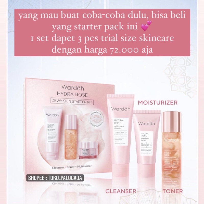 [BISA COD] Wardah Hydra Rose Dewy Starter Kit