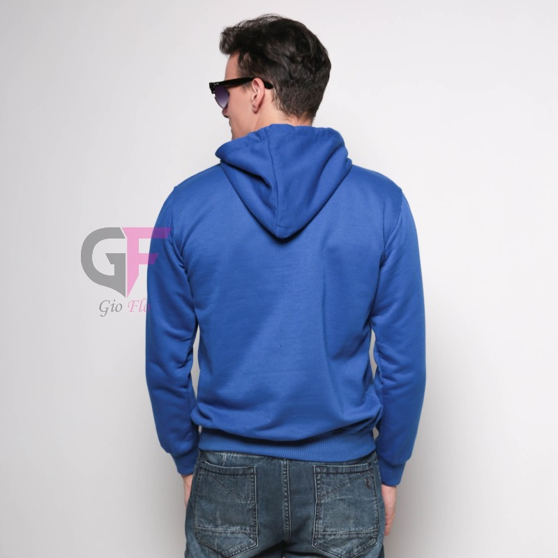 GIOFLO Sweater Fleece Jacket Lengan Panjang Pria Biru / SWE 983