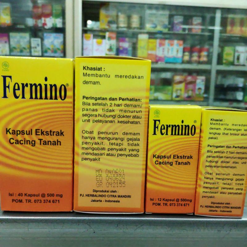 Fermino Kapsul Ekstrak Cacing Tanah untuk meredakan gejala Demam Tifus / Tipes 100% aman Resmi BPOM