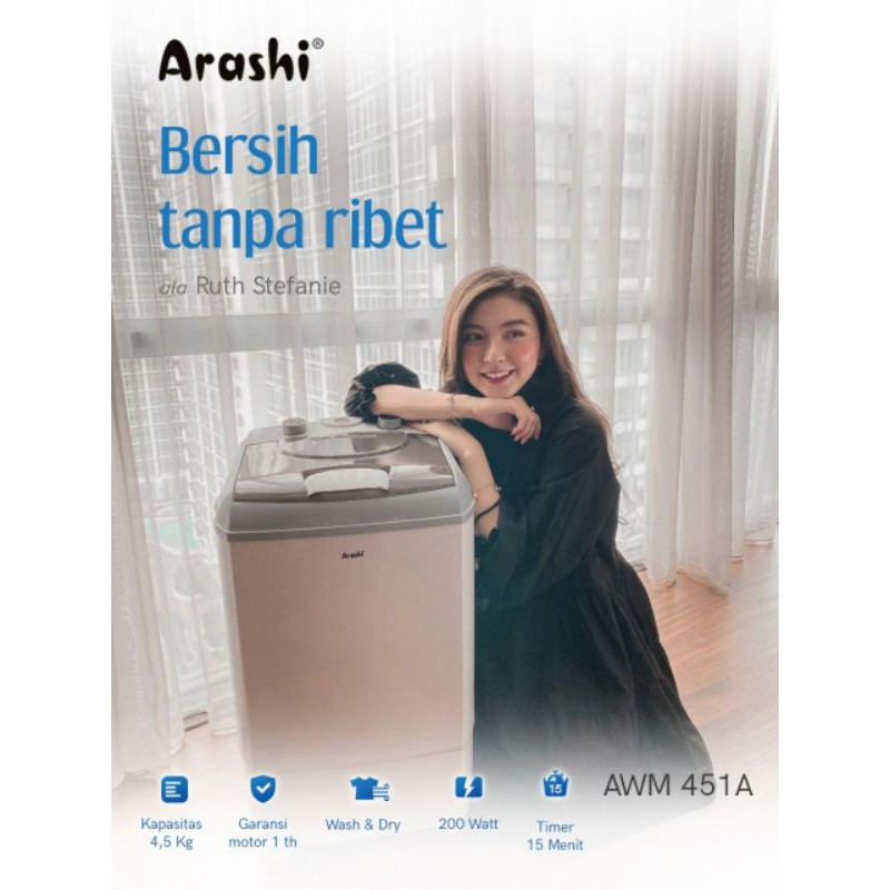 Mesin Cuci Portable / Mesin Cuci Arashi (Garansi Mesin 1 Tahun)