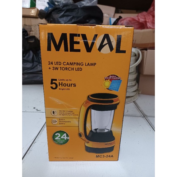 Lampu Kemah 24 LED Camping Lamp + Panel Surya Warna Putih
