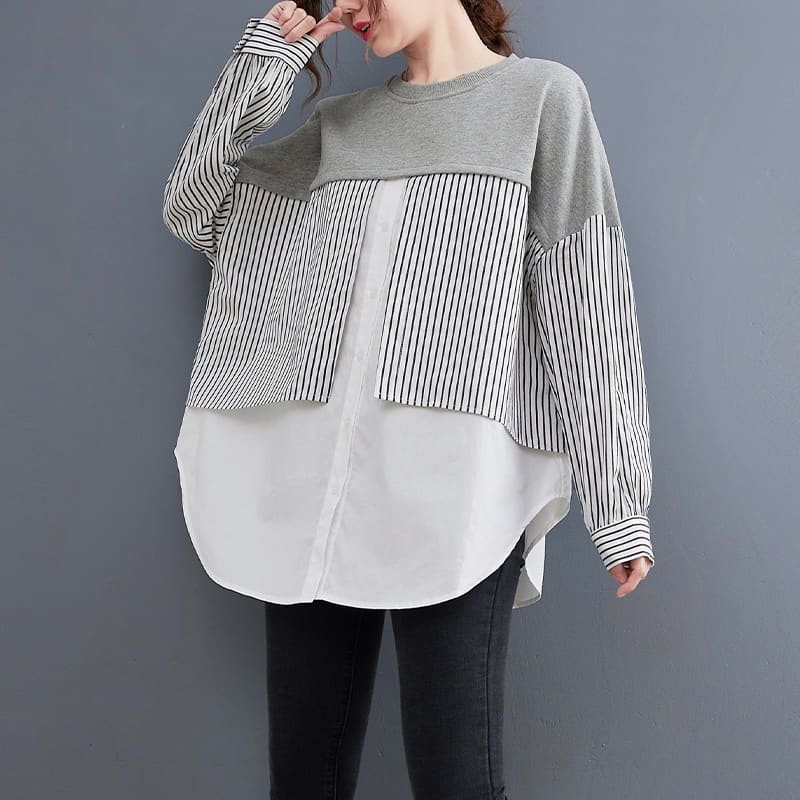 IRMA STRIPE BLOUSE - blouse korea / korean style / daily blouse / blouse hits / grosir blouse