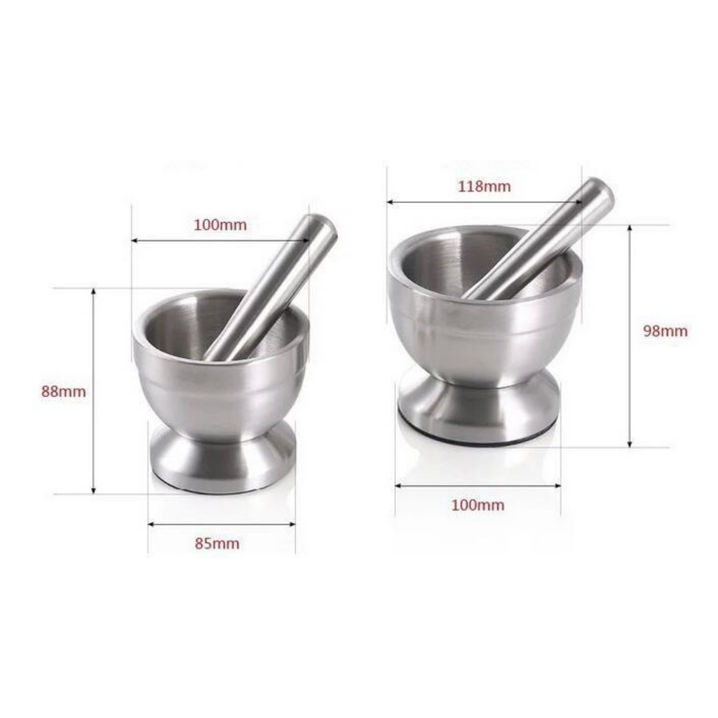 MORTAR PESTLE TUMBUKAN BUMBU OBAT STAINLESS COBEK ULEKAN LUMPANG