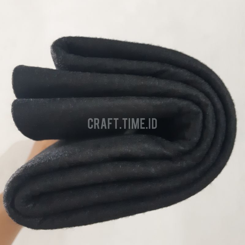 KAIN FLANEL / FELT IMPOR TEBAL 1 METER-BLACK