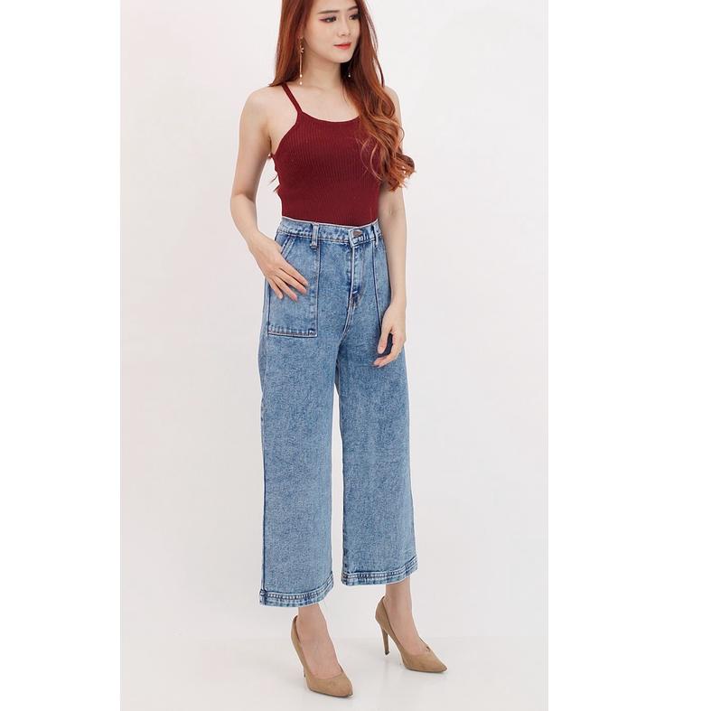 [OW127] Outbox Fashion Jeans Boyfriend Wide Kulot Denim ubyq591