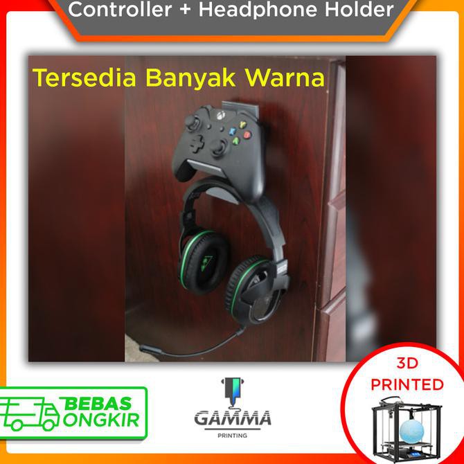 New Controller + Headphone Holder Stand Hanger / Stik Stick Xbox Ps4 - Putih Redy