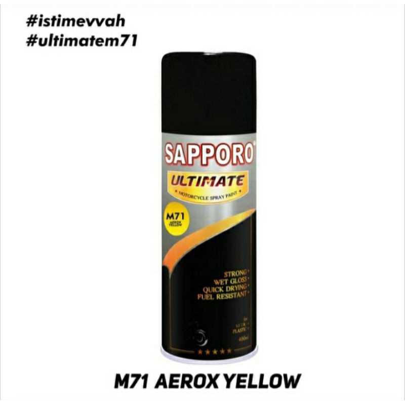 Cat Sapporo Ultimate M71 Aerox Yellow / Pylox Spray / Pilok kuning 400ml