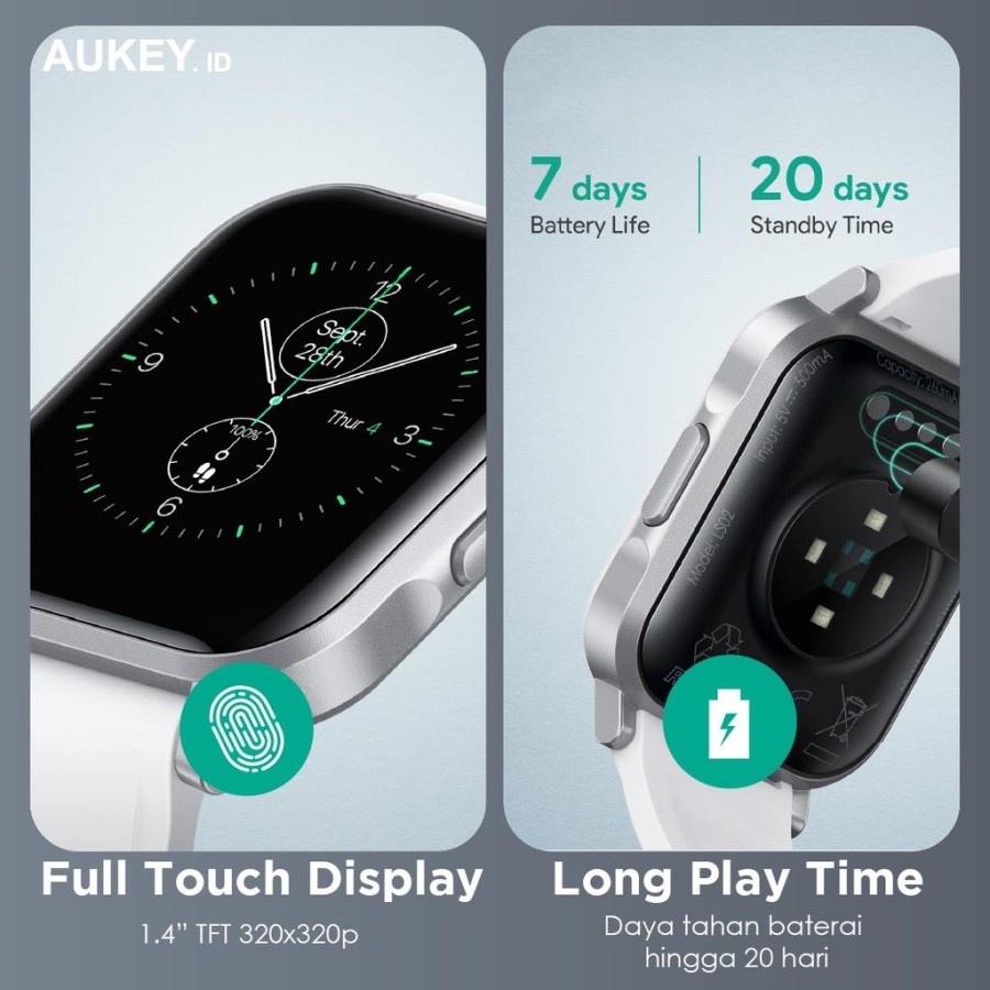 Smartwatch Aukey LS02 Fitnes Tracker 12 Activity White - 500980