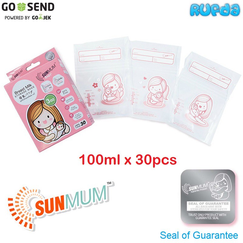 SunMum Breastmilk Storage Bags 100ml Kantong ASI 30pcs