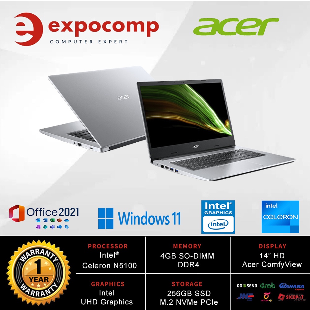 ACER Aspire 3 Slim A314-35-C80W SILVER CELERON N5100