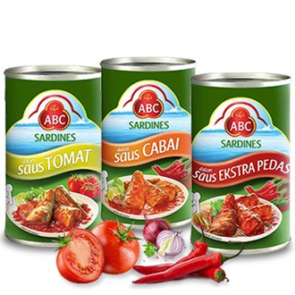 

ABC SARDEN TOMAT, SAUS PEDAS & EXTRA PEDAS 425GR