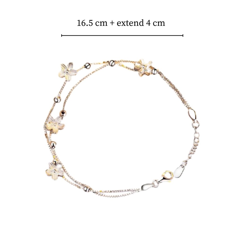 Flower Double Layer Bracelet / Gelang Titanium / Gelang Wanita / Gelang Anti Karat