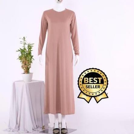 Baju GAMIS Lebaran Manset Adem, Lengan Buntung, Lengan Panjang Mangset,Polos Wanita Inner Dress