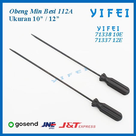 Obeng Min Besi ukuran 10&quot; 12&quot;/YIFEI-71338 10E/YIFEI-71337 12E - 10