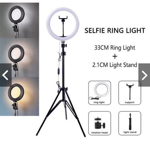 PAKET RING LIGHT LED 26CM LAMPU 26CM MAKE UP LAMPU + TRIPOD 2.1M + HOLDER HP