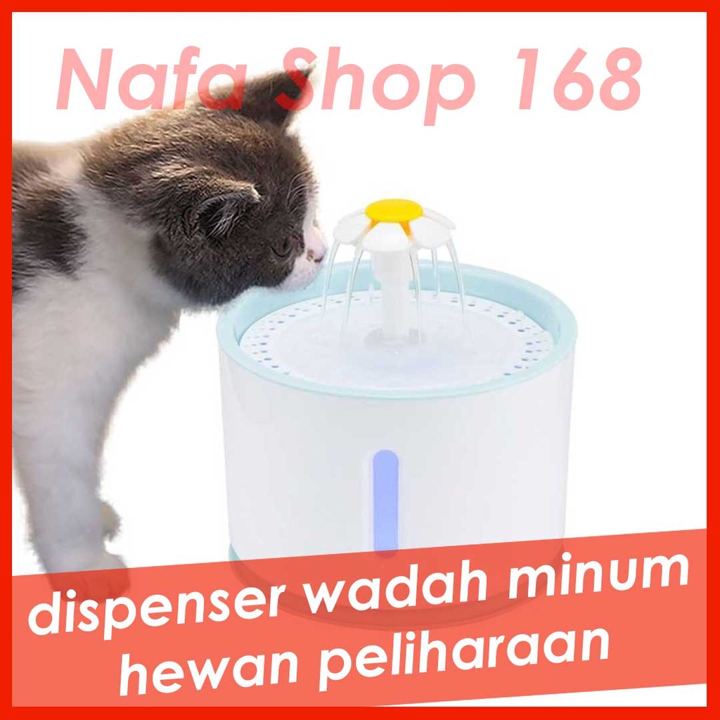 Dispenser Wadah Minum Kucing Anjing Tempat Minuman Hewan Peliharaan Air Mancur Lampu