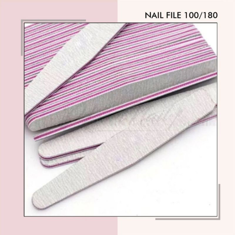 Sanding nail file 100/180 nail files nail art kikir kuku amplas kuku nail buffer