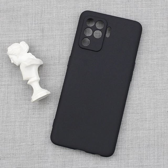 SoftCase Macaron Black Oppo Reno 5 5F 6 A74 4G 5G TPU Full Black matte Protection Camera Non Slip Premium case