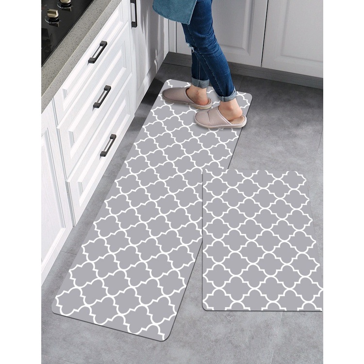 Exclusive Kitchen Mat 2 in 1 Keset Dapur Anti Slip Minimalist Grey-1