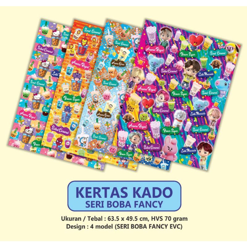 

KERTAS KADO MOTIF 《BOBA BARU》 ISI 50LEMBAR / KERTAS BUNGKUS KADO