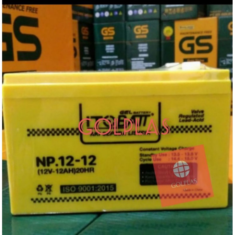 Aki selis vrla 12v12ah itobat sepeda listrik