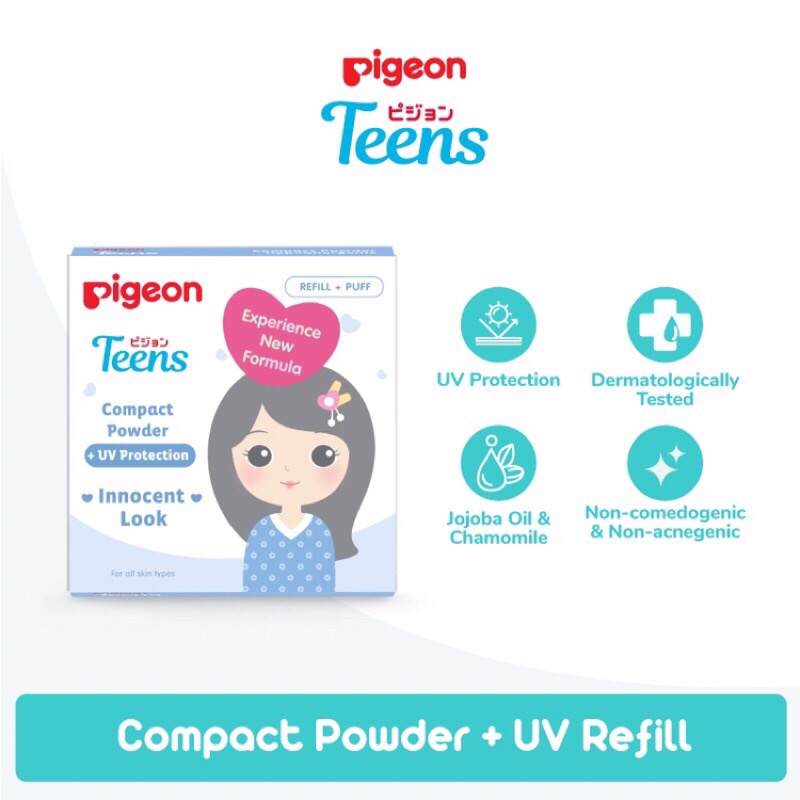 PIGEON TEENS Refill Compact Powder + UV Protection 14gr (Innocent Look)