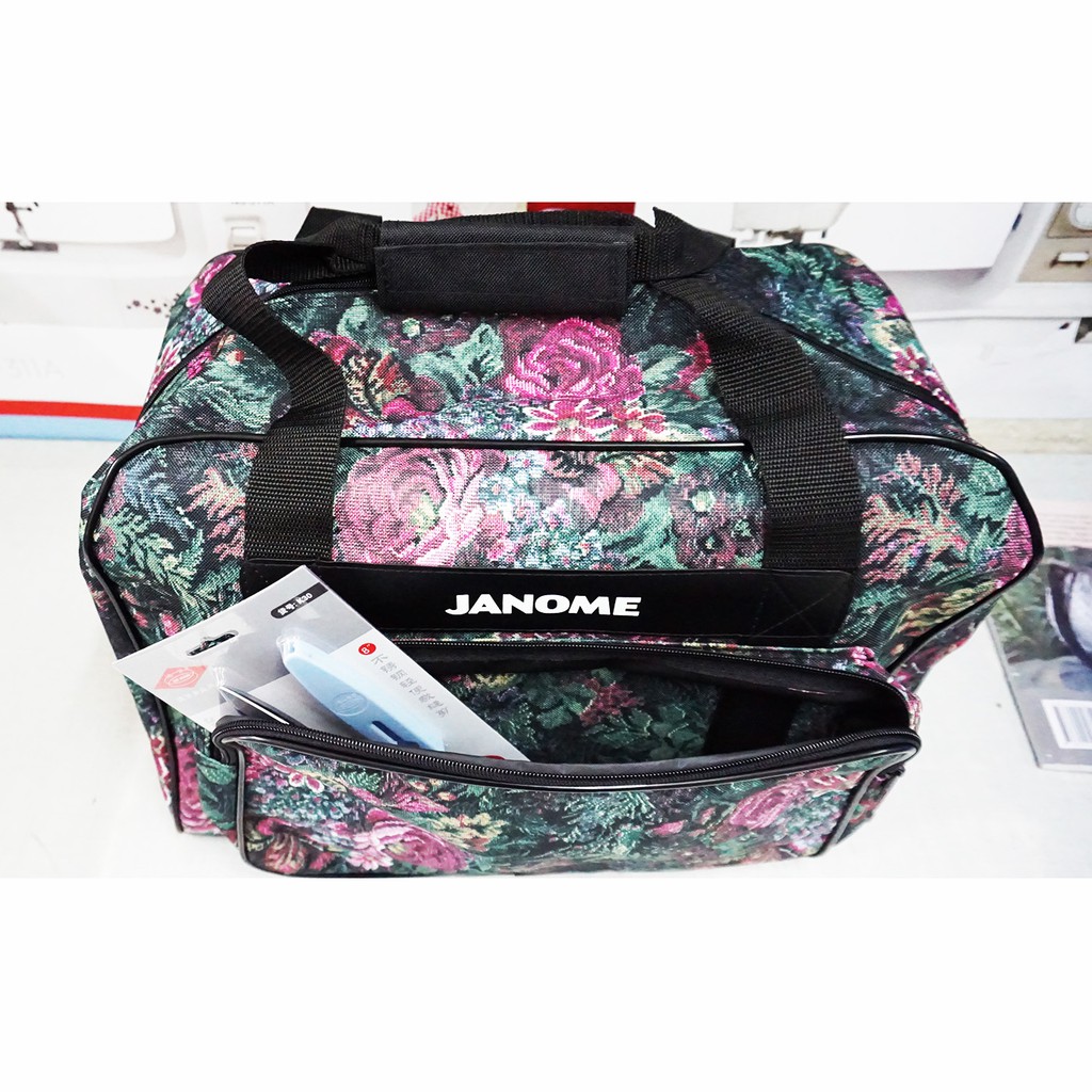 JANOME ACCESORIES tas mesin jahit merk janome/carry case sewing machine janome - motif bunga-bunga