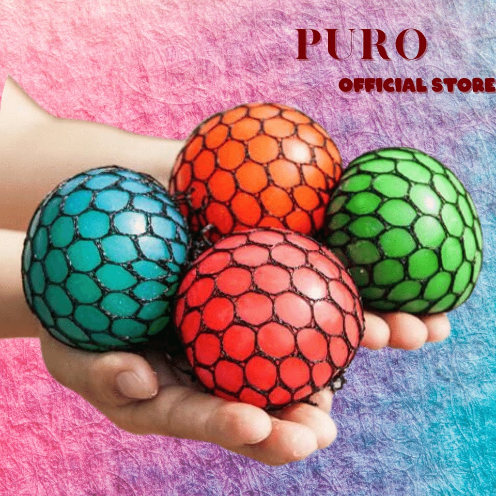 Anak Mainan Squishy Ball Bola Anggur Pencet Anti Stress / Squisy Deluxe Mesh Ball Dekompresi