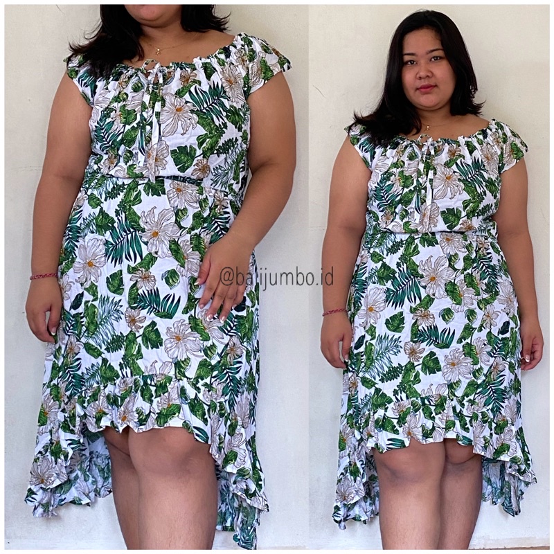 DRESS SABRINA JUMBO XXL LD 130CM BIG SIZE RAYON MOTIF ADEM MURAH GROSIR