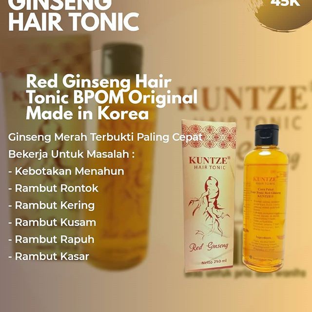 ❄️MATCHA❄️ KUNTZE RED GINSENG HAIR TONIC ORIGINAL BPOM / SOLUSI RAMBUT RONTOK