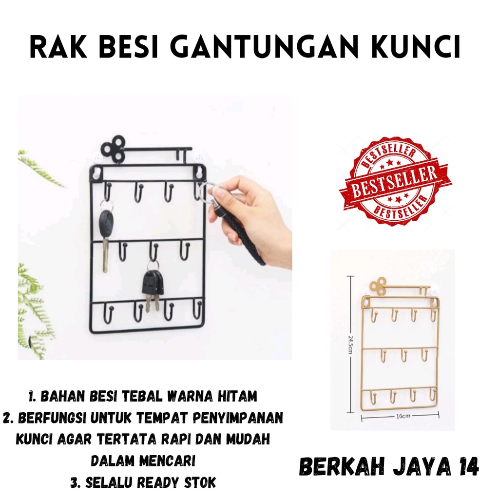 RAK GANTUNGAN KUNCI MINIMALIS BAHAN BESI TEBAL WARNA HITAM HARGA MURAH BARANG BERKUALITAS PROMO DISKON TERLARIS