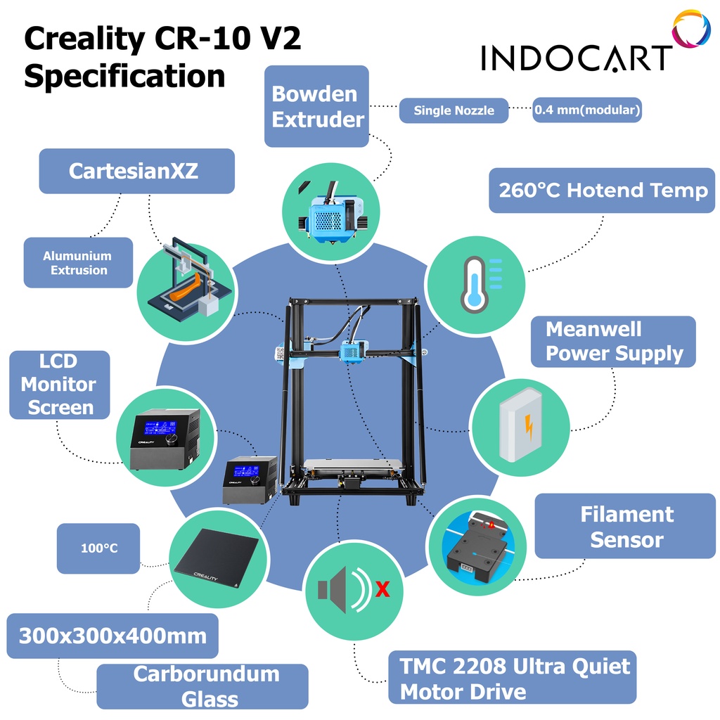 3D Printer Creality CR-10 V2 Versi Terbaru Magnet Bed Garansi Resmi