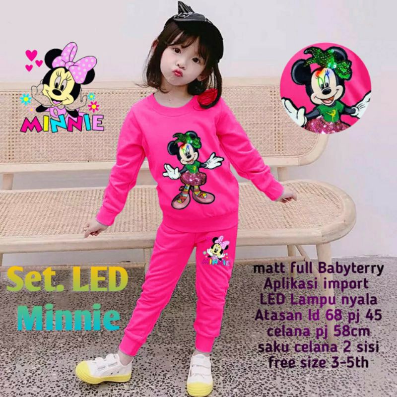 Set Minnie led KID GA STELAN LED KID STELAN NYALA LOL STELAN ANAK CEWEK