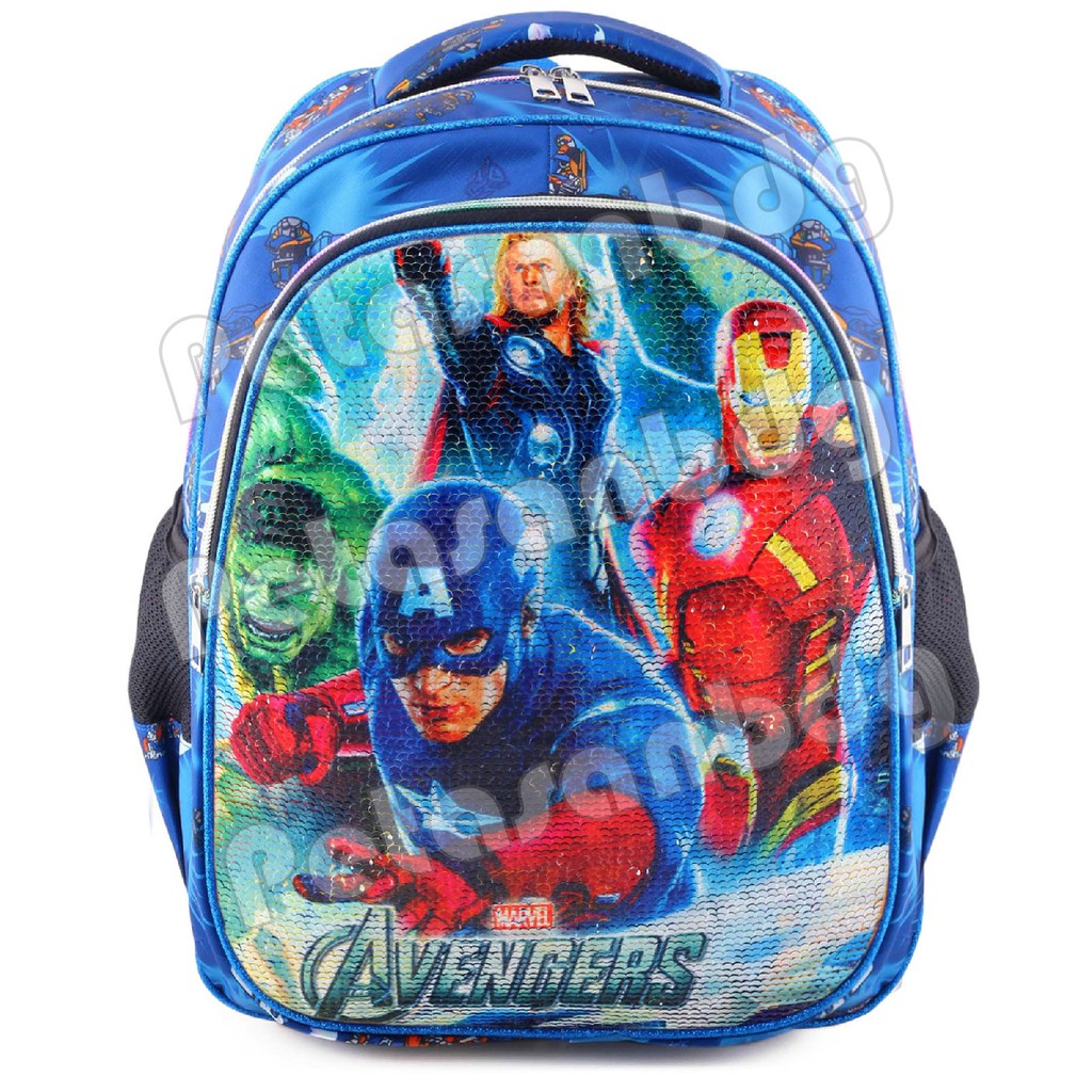 Tas Ransel USAP Anak Laki - Laki AVENGERS &amp; TRANSFORMERS - Tas Ransel Model Usap / Swipe + Botol