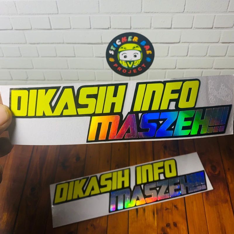 Sticker dikasih info maseh cutting sticker kata kata kekinian motor helm