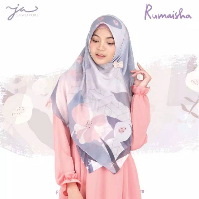 Jilbab Afra - JA Signature Printed Premium Scarf Rumaisha - Hijab Segi Empat