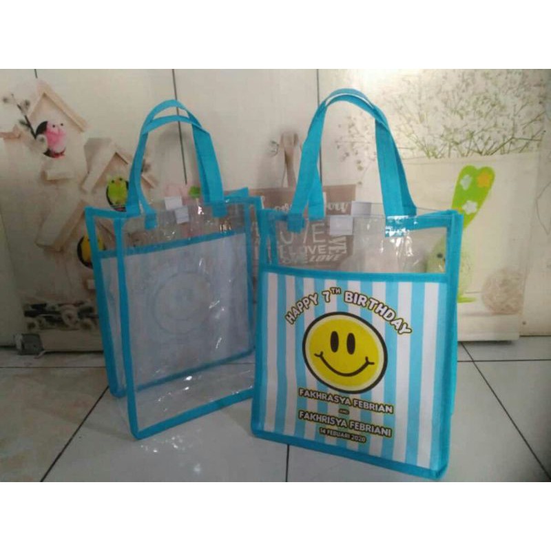 

tas souvenir ultah model kantong full mika uk 25x30x15 cm
