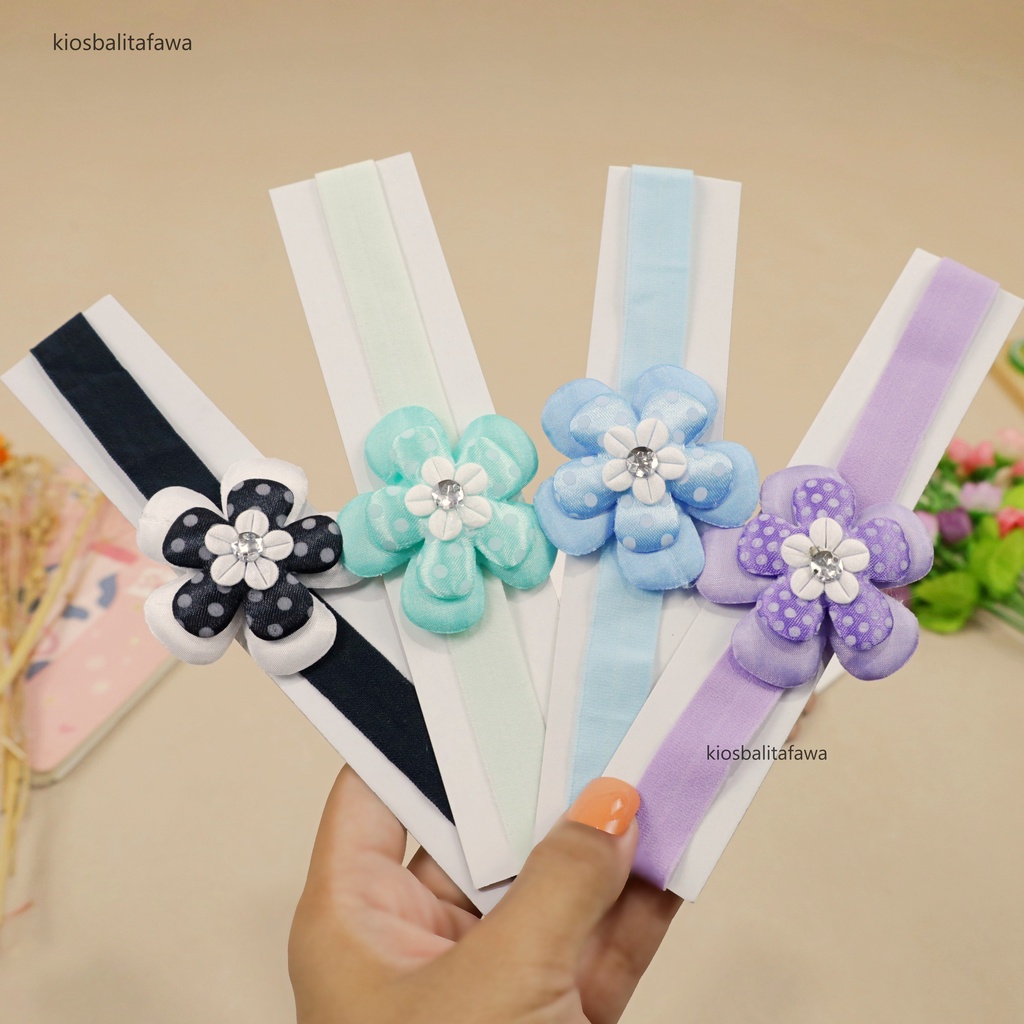 (SATUAN) Bandana Little Flower Bayi Anak Perempuan / Bando Bunga Bayi Lucu Cewek Polos Aksesoris Rambut Balita Import Babycinnamon