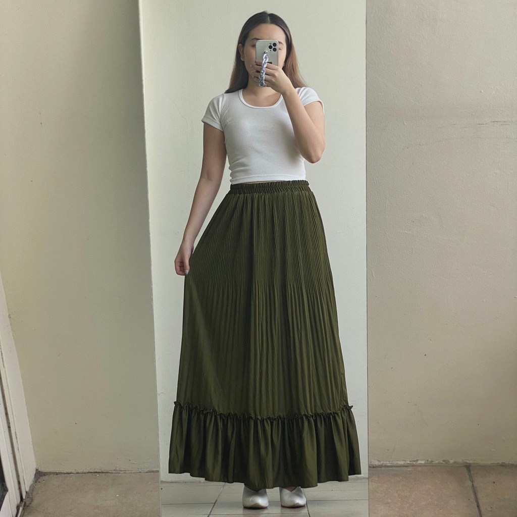 KYLA - ROK PLISKET SUSUN POLOS BAHAN HYGET PREMIUM