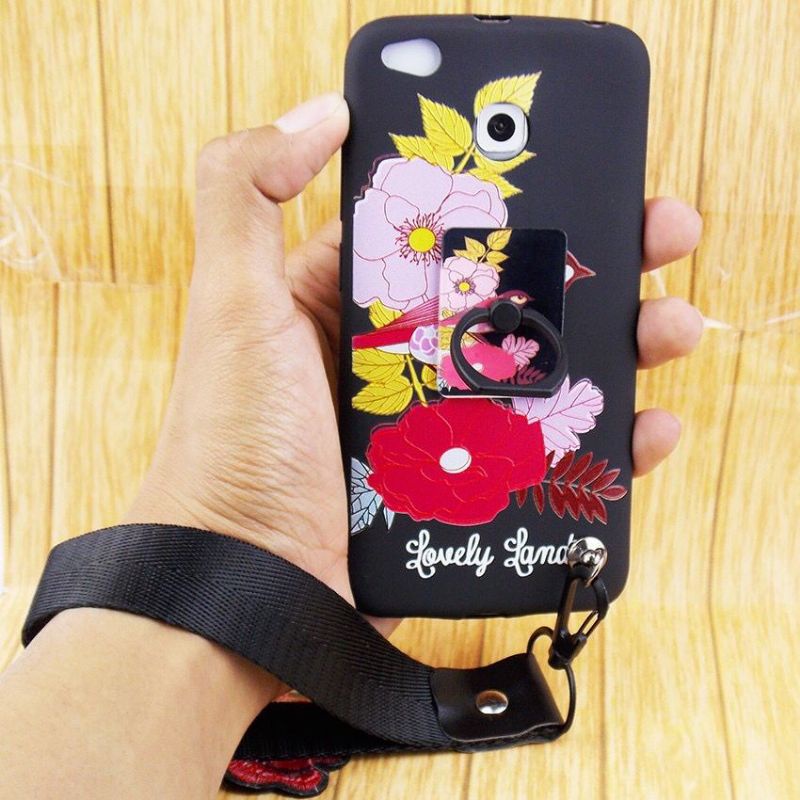 CASE MOTIF + Ringstand + Gantungan For Hp Xiaomi Redmi Vivo Oppo IPhone Samsung Case Murah